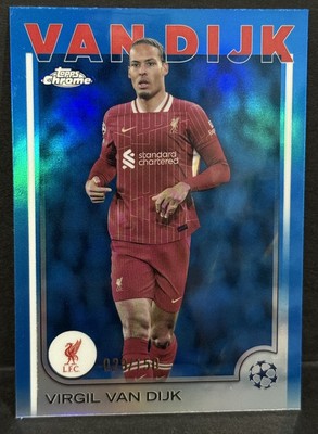 2024-25 Topps Chrome UCC Liverpool Virgil Van Dijk Blue Refractor
