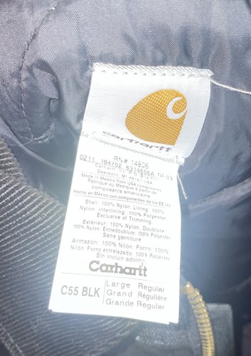 Carhartt Mens Yukon Extremes Coat Size L Reg Black C55 BLK Arctic Quilted Lined - Picture 5 of 5