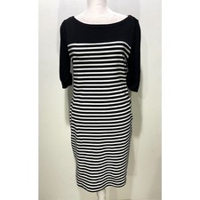 Lauren Ralph Lauren dress stripes coastal nautical black white casual women's MP