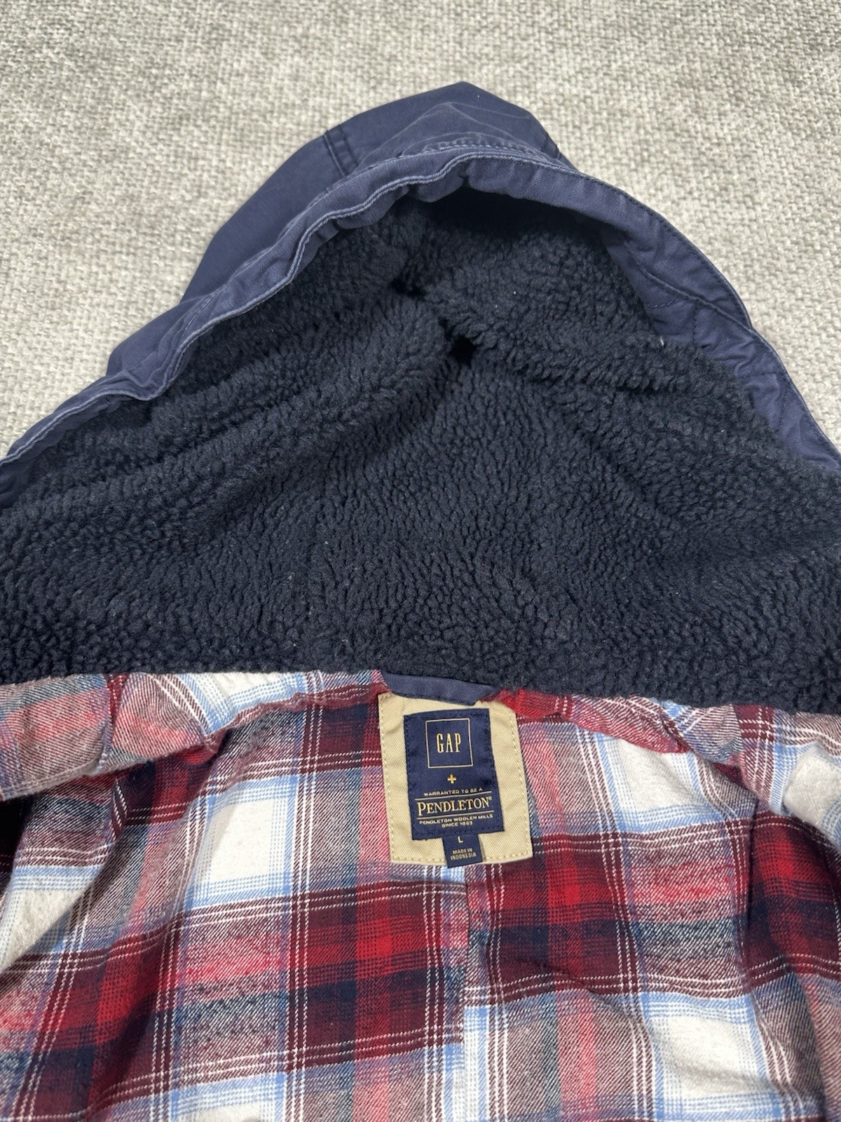 GAP Pendleton Jacket Mens Large Blue Fatigue Fiel… - image 7