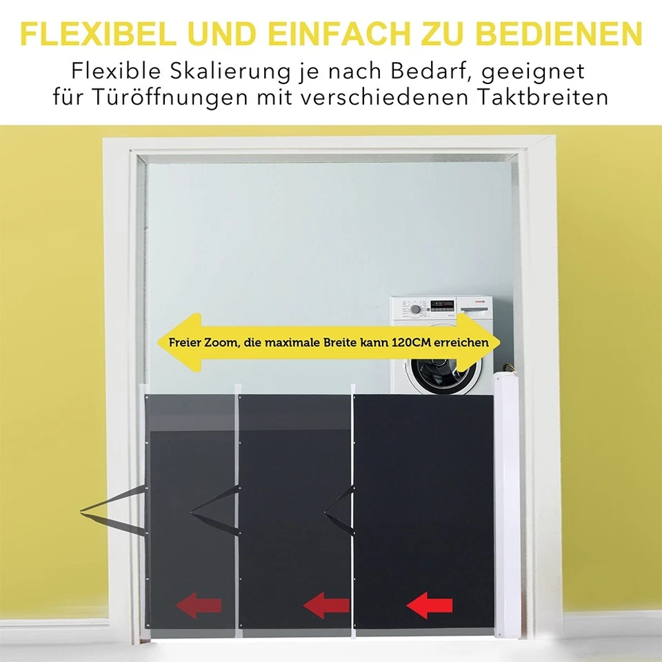 Türschutzgitter Treppenschutzgitter Absperrgitter Ausziehbar Kind Hund Haustiere - Bild 4 von 4