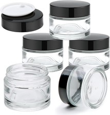 Glass Jars With Lids 2 oz 5 Pack - Clear Small Jar Black 5pcs, clear