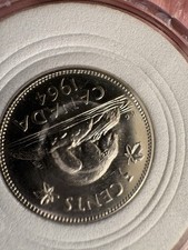1964 Canadian 5-cent piece (nickel) from Canada featuring Elizabeth II.