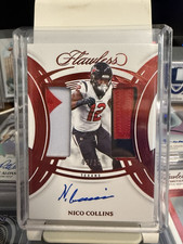 2025 Panini Flawless Dual Patch Autograph /15 Nico Collins Texans multi colored 