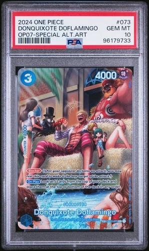 2024 One Piece Donquixote Doflamingo Special Alt Art SP OP07 OP01-073 PSA 10