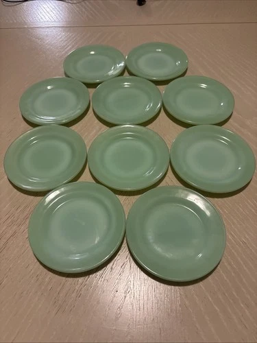 Set of  10. VTG Fire-King Jadeite Plates 5,5" Anchor Hocking Dessert Bread