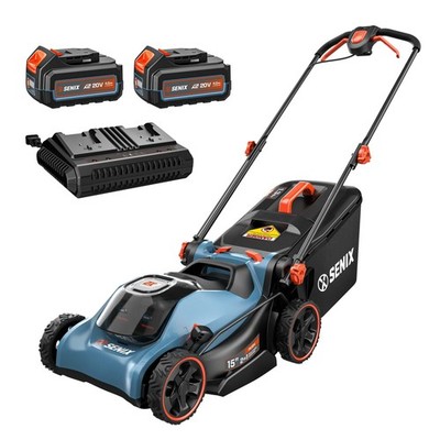 Senix 2X2 40V Max 15'' Cordless Electric Push Lawn Mower 2-in-1 Bagging &Mulching