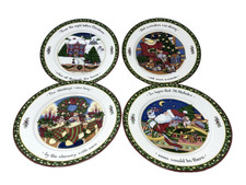International China Company, Christmas Story 4 DINNER PLATES Very Good Condition