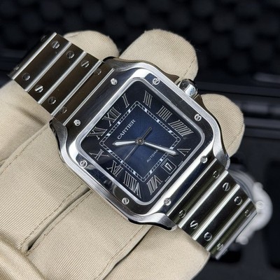 Cartier Santos Large Blue Dial Automatic WSSA0030 BOX PAPERS