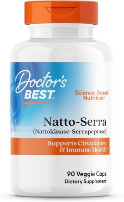 Doctor's Best Natto Serra for Men & Women - Nattokinase and Serrapeptase Enzyme