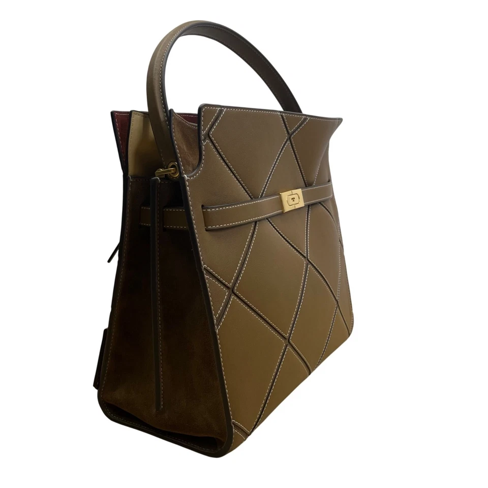 Bolso de hombro Tory Burch para mujer de cuero marrón y gamuza con correa bandolera Foto 4 de 4