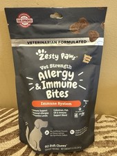Zesty Paws VET Strength ALLERGY  IMMUNE BITES 60 Soft Chews Exp 11/206