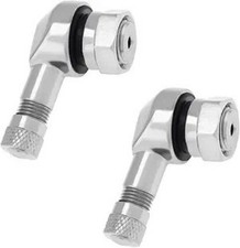 2 Pcs 90 Degree Motorcycle Tire Valve Stems Aluminum Alloy With Color Silver