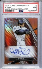 2024 Topps Chrome Black Orange #CBA-I Ichiro PSA 9 MINT Auto 25/25 Mariners 