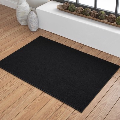 30''x46'' Titan Solid Black Durable Indoor Accent Rug