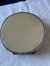 Vintage 10" TUNABLE WOOD FRAME TAMBOURINE- Good Working Condition