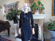 Alexander McQueen Black Sheath Dress w/Front Bow/Rhinestones Detail Size US 0-2