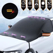Car Windshield Snow Cover Front & Rear Magnetic Winter Ice Frost Guard Protector