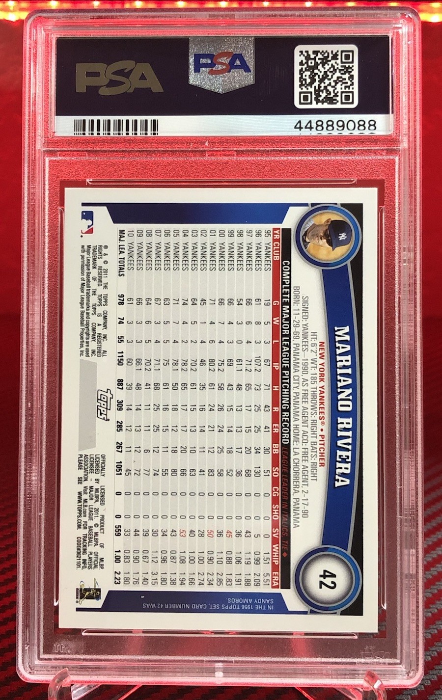 2011 Topps Mariano Rivera Cognac Diamond Anniversary! Gem MT PSA 10! view 2