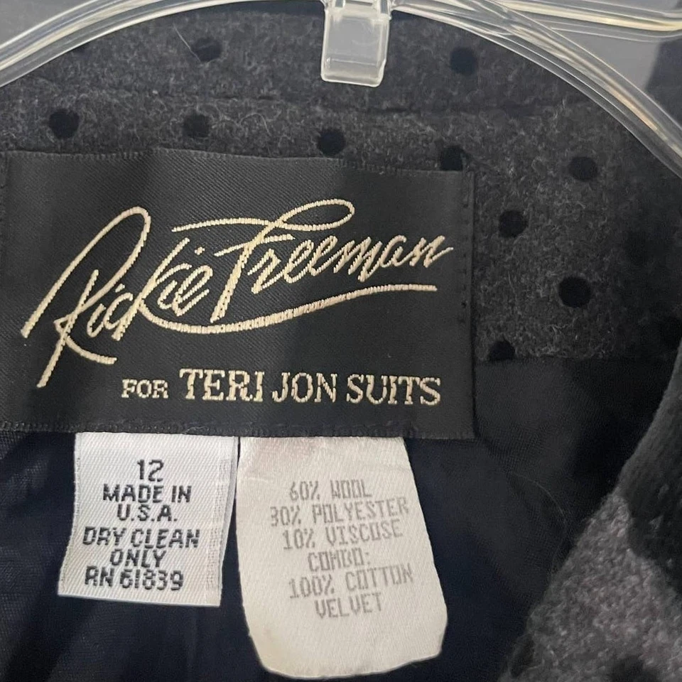 Blazer Rickie Freeman Vintage Años 90 Para Mujer Talla 12 Grande Mezcla de Lana Lunares Foto 4 de 4