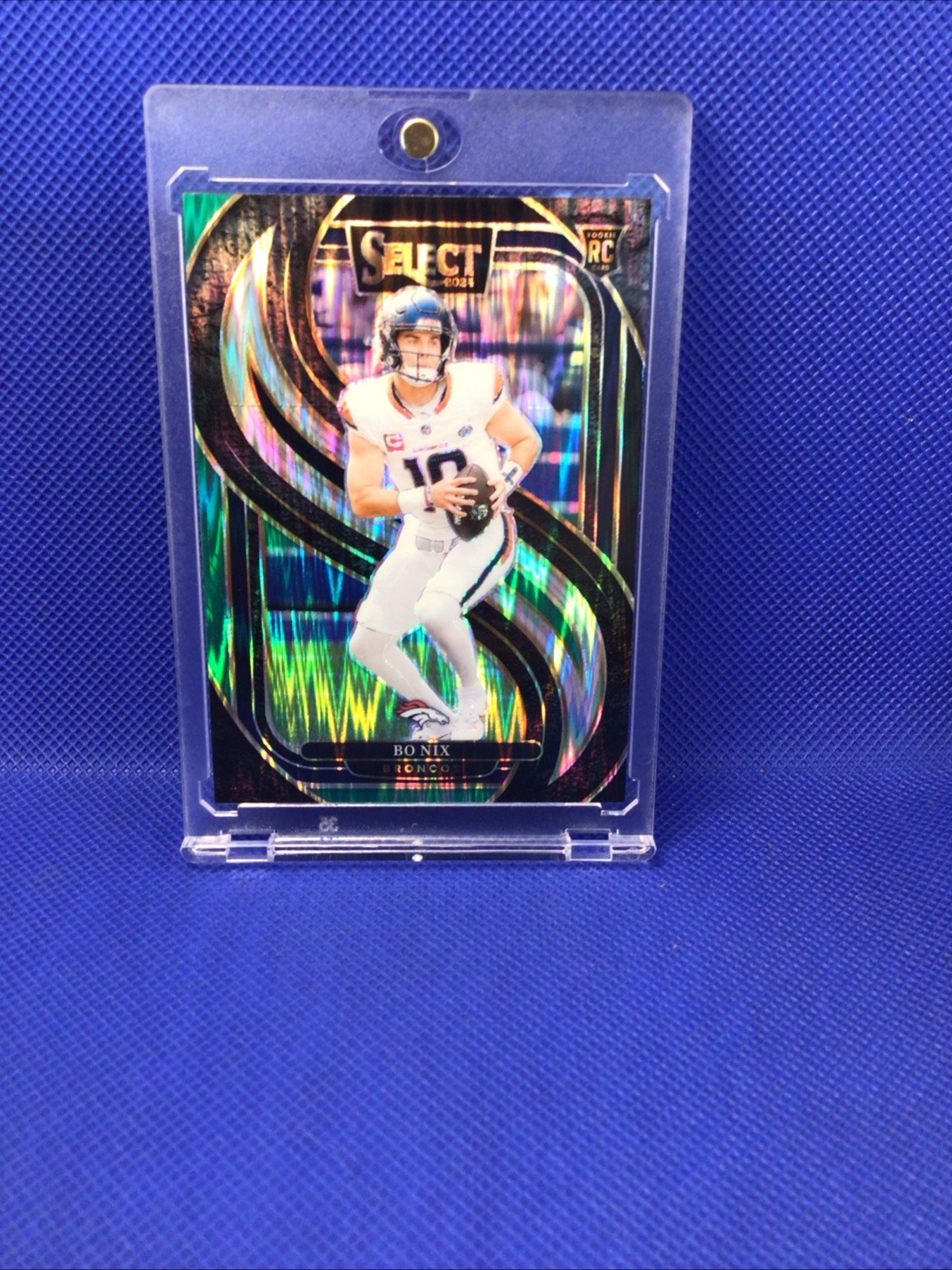2024 Panini Select - Premier Level Bo Nix #117 Black & Green Shock Prizm (RC)
