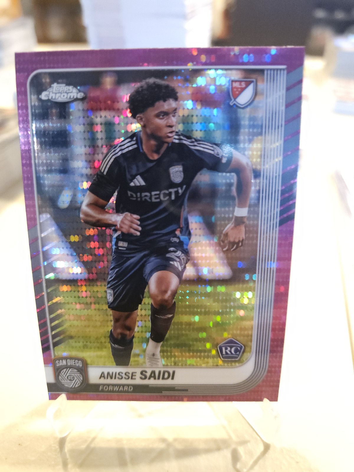 2025 MLS Topps Chrome - #130 Anisse Saidi Magenta Pulsar Prizm San Diego FC (RC)