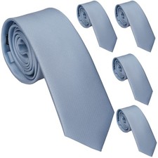 Slim Neckties for Men, 2.5-Inch Skinny Ties, Solid Color Pack, Fashion Accessori