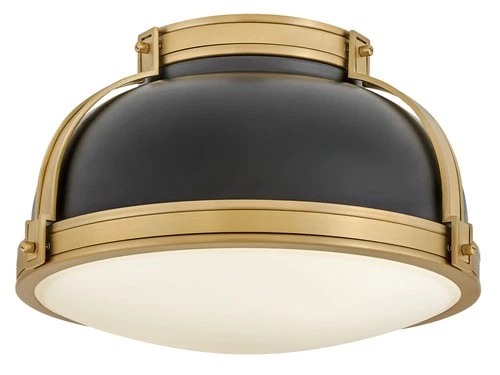 Hinkley Lighting 46351 Barton 2 Light 15"W Flush Mount Ceiling - Black / - Picture 1 of 12