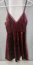 Forever21 Velvet Red Burgundy Mini Dress Summer Festival Lace Boho
