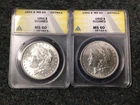 Lot of 2 Morgan Dollars 1891-P & 1902-P Both ANACS MS60 Details Better Dates 052