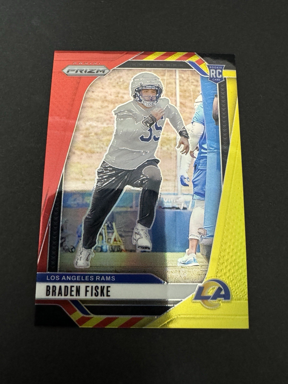 Braden Fiske 2024 Panini Prizm Football RC Red and Yellow Prizm /44 #310