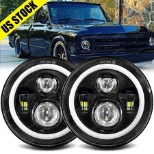 2pc 7 Round Led Headlights Drl For Chevy Truck 1947-57 C20 30 Pickup 1961-1974