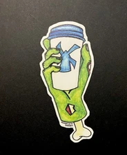 Dutch Bros Authentic Chloe Ball Zombie Hand Regional Exclusive Sticker Rare