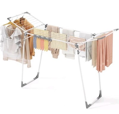 Faltbarer Wäscheständer 174 x 97 x 156 cm Trockenständer Flügeltürer Wäscheständer weiß