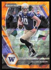 2021 Panini Prizm Draft Picks Collegiate #34 Jacob Eason Orange Ice