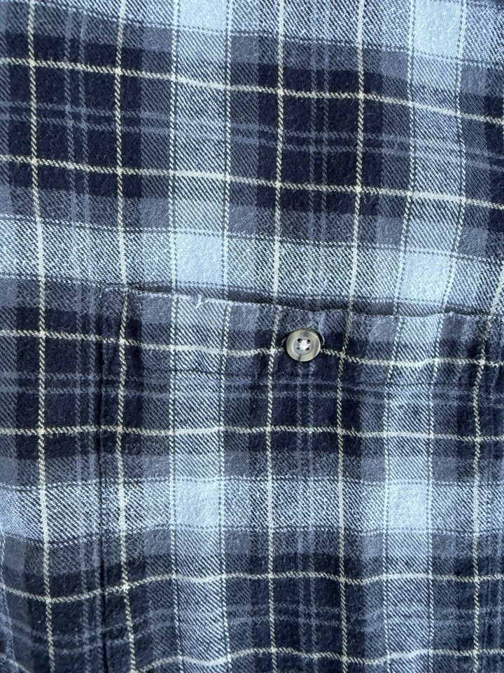 Vintage 90s Bill Blass Tan Black Gray Flannel Grunge Boxy Men’s L (Marked LT) - Image 4 of 4