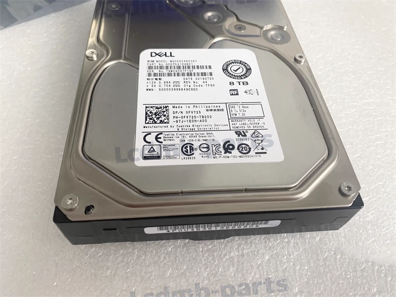 FV725 DELL 8TB 7.2K NL SAS 12Gbps 3.5in 512e HDD Hard Drive 0FV725 - Image 2 of 2