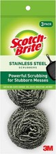 Scotch-Brite Stainless Steel Scrubber, Dish Scrubbers for Cleaning Kitchen and H
