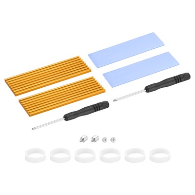 2 Pack M.2 2280 Nvme SSD Kühlkörper Kühler Legierung 1mm Pad für Laptop Gold