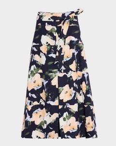 NWT Tanya Taylor navy floral midi skirt