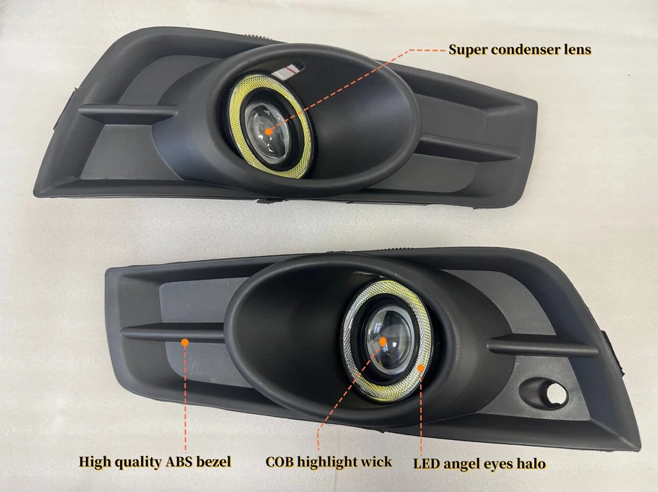 Для 09-14 Chevrolet Cruze светодиодный бескорпусный противотуманный прожектор Halo Angel Eye кольцо L & R - Изображение 4 из 4