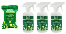 #(3) JOY CleanBoss Eat Cleaner Fruit & Veggie Wash & (1)  Set Veggie 32 Wipes