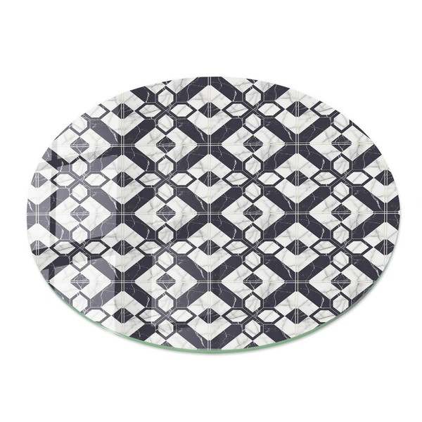 Glas Tischplatte Mit Motiv Zum Schutz Des Tisches Geometrische Muster Fi70 Cm-image