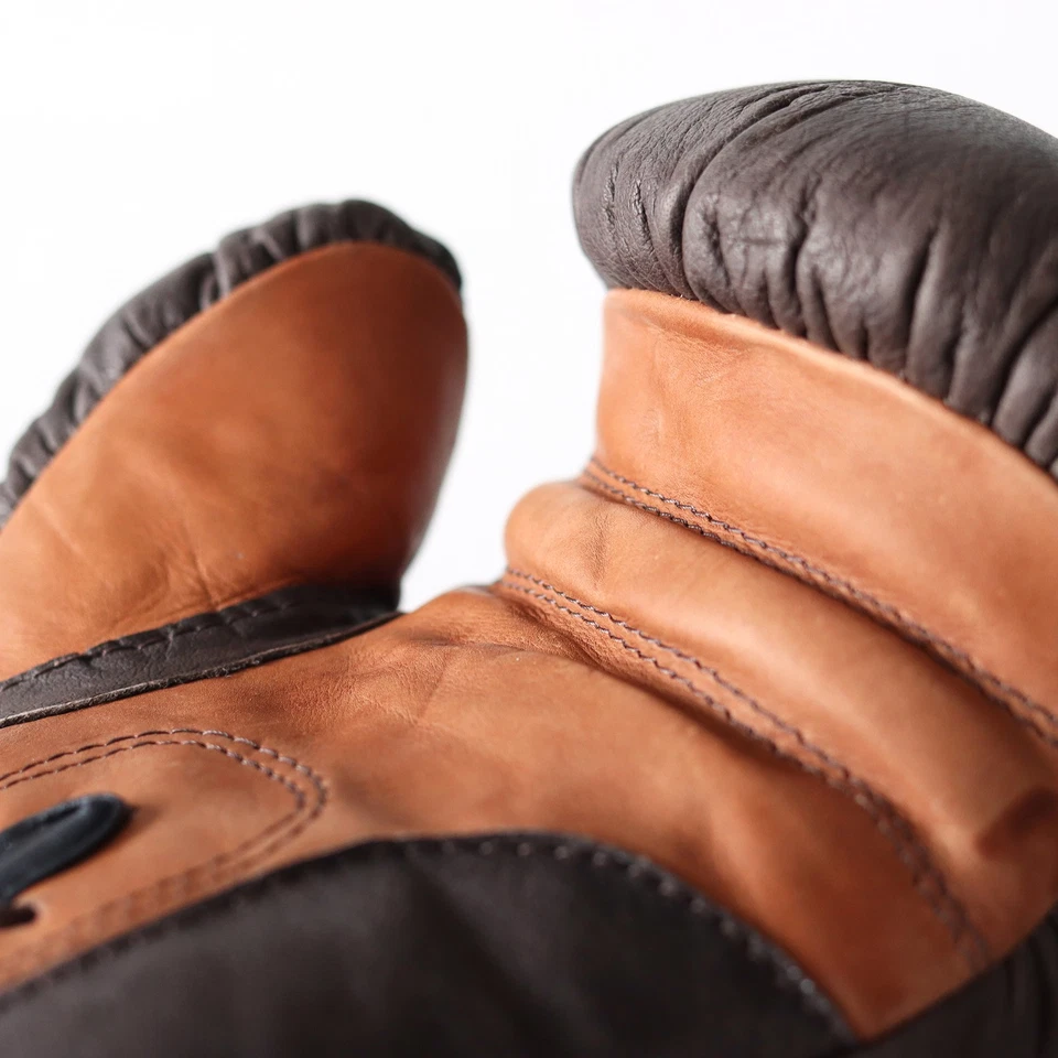 Boxhandschuhe 12 oz – Echtleder, handgefertigt, Retro Vintage Look, zweifarbig - Bild 3 von 3