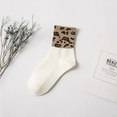 Leopardenmuster Damen Socken Mid-Tube Sommer Frühling Tierprint Breathing