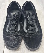 Vans Old Skool Velvet Triple Black Classic Skate shoes Men 7.5 Woman 9.0
