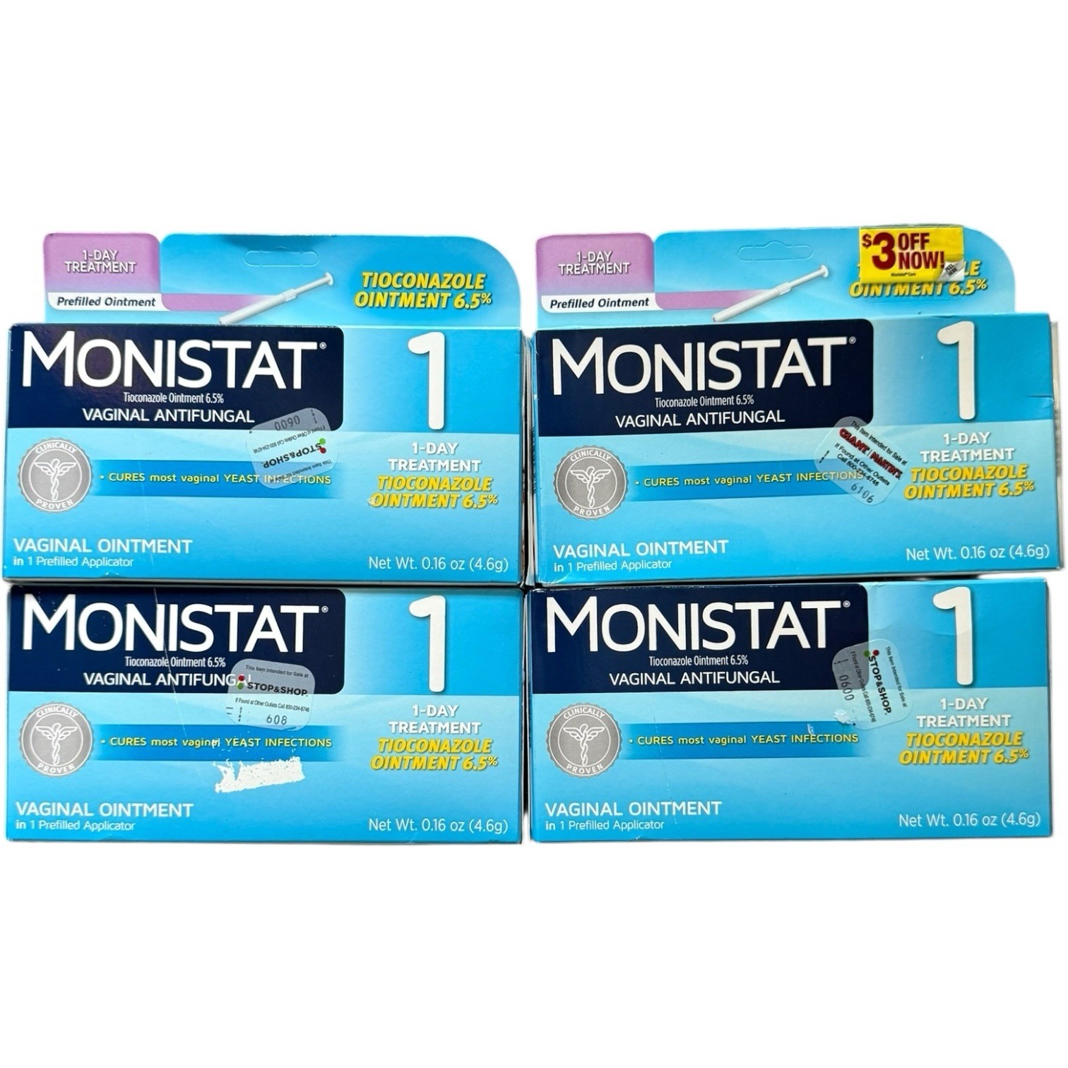 (4) Monistat 1 Day Yeast Infection Treatment Vaginal Antifungal  Exp-12/2025+