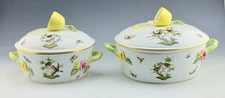 🦋 MINT HEREND Rothschild Bird Vegetable Tureen Pair
