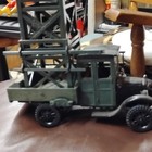 Green Diecast Military Truck with Tall Lattice Tower/Platform Model — photo 3