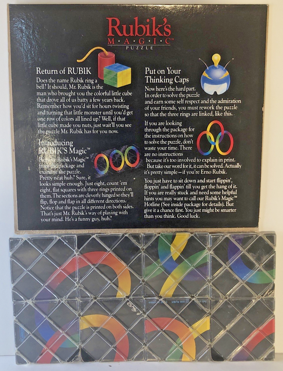 Vintage 1986 Rubik's Magic Puzzle Link The Rings 8308 Matchbox